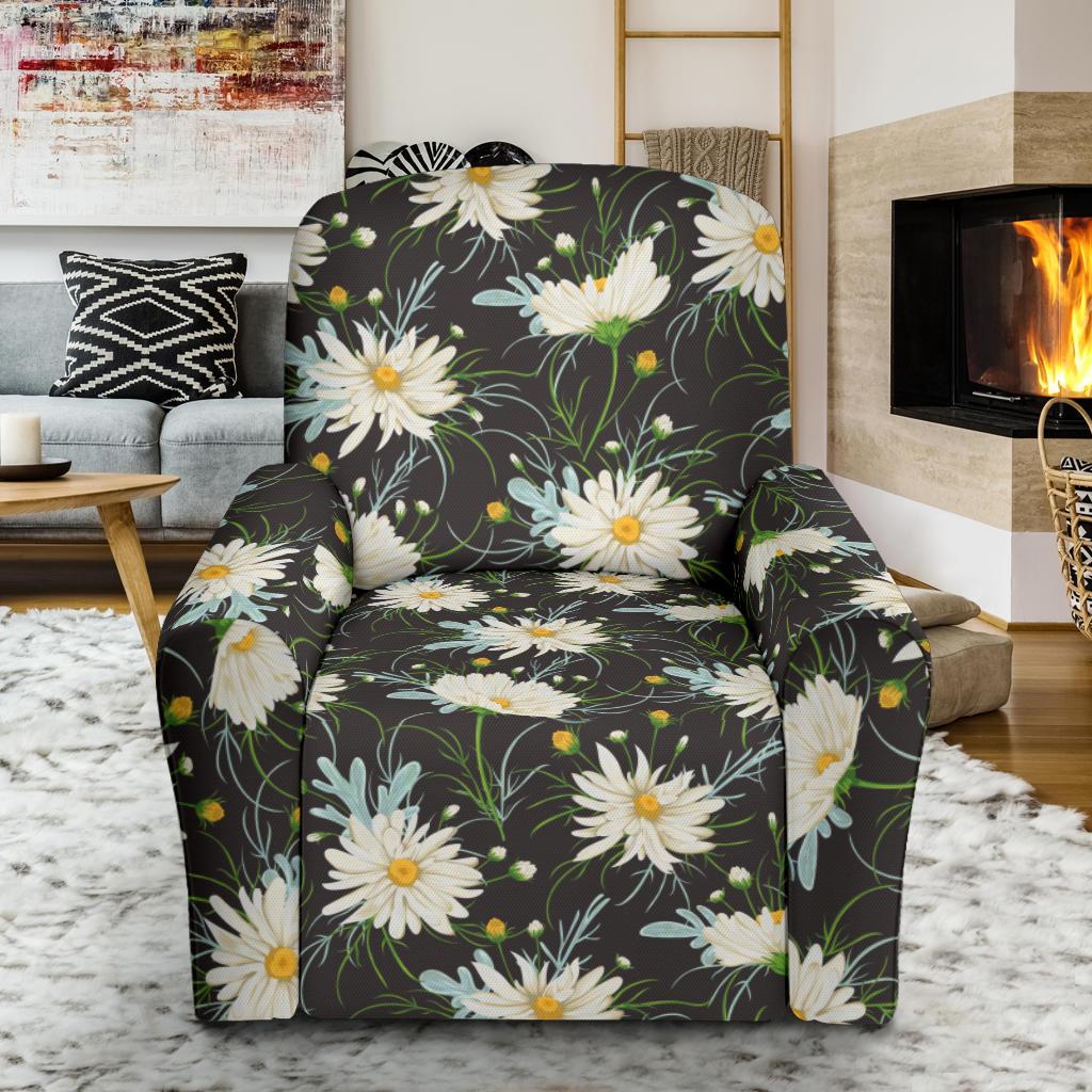 Daisy Pattern Print Design DS08 Recliner Slipcover-JORJUNE.COM