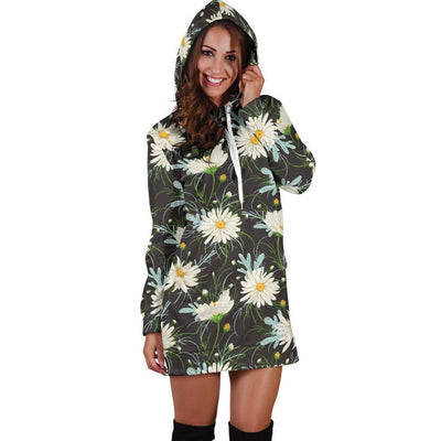 Daisy Pattern Print Design DS08 Women Hoodie Dress