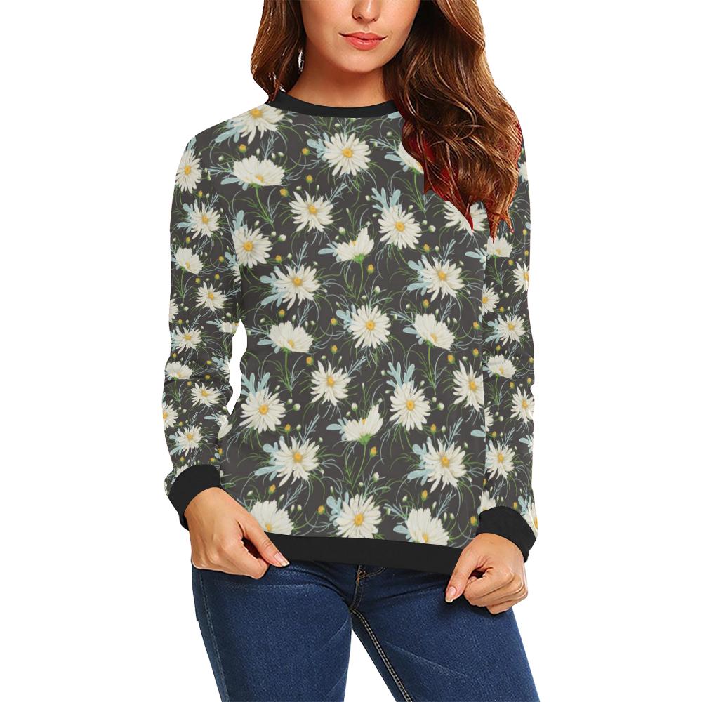 Daisy Pattern Print Design DS08 Women Long Sleeve Sweatshirt-JorJune