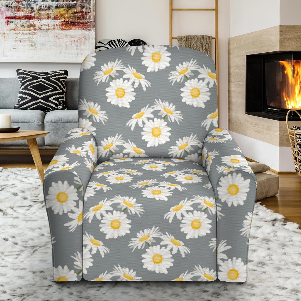 Daisy Pattern Print Design DS09 Recliner Slipcover-JORJUNE.COM