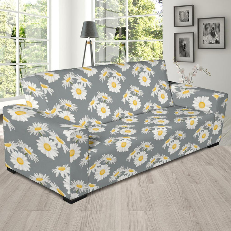 Daisy Pattern Print Design DS09 Sofa Slipcover-JORJUNE.COM