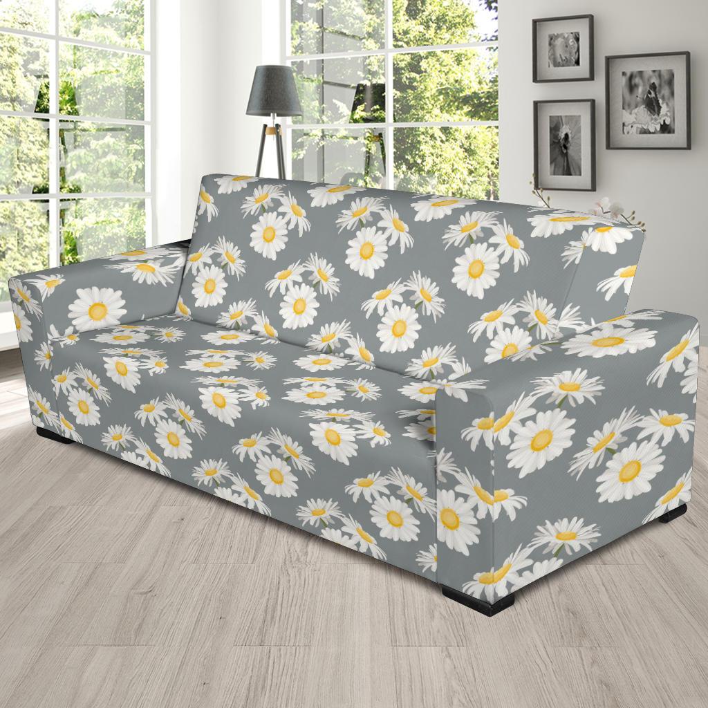 Daisy Pattern Print Design DS09 Sofa Slipcover-JORJUNE.COM