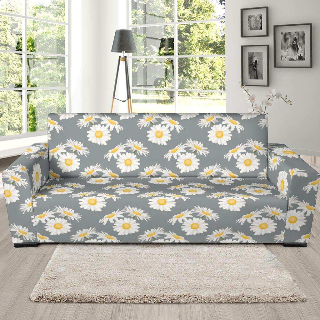 Daisy Pattern Print Design DS09 Sofa Slipcover-JORJUNE.COM