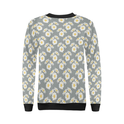 Daisy Pattern Print Design DS09 Women Long Sleeve Sweatshirt-JorJune