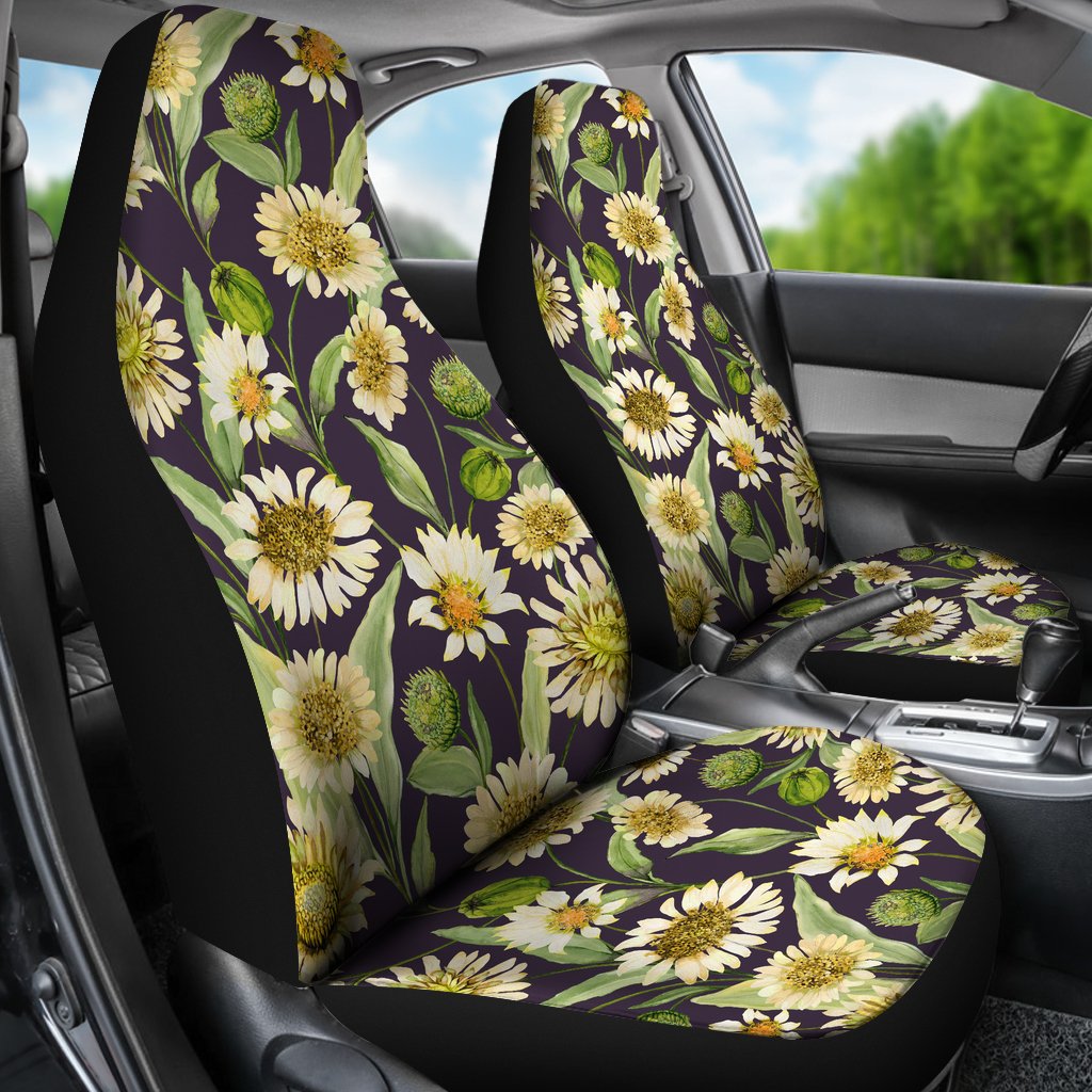 Daisy Vintage Print Pattern Universal Fit Car Seat Covers