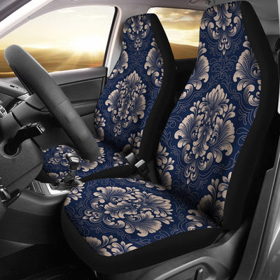 Damask Blue Luxury Print Pattern Universal Fit Car Seat Covers