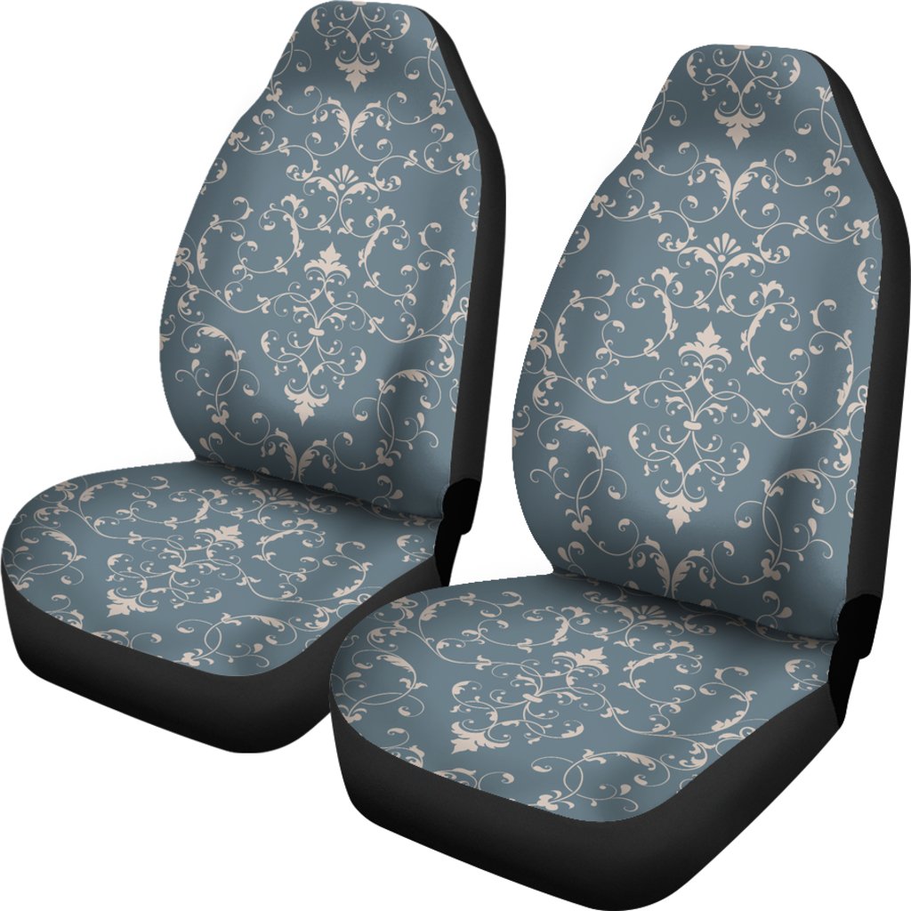 Damask Elegant Teal Print Pattern Universal Fit Car Seat Covers