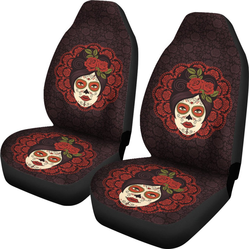 Day Of The Dead Mexican Girl Universal Fit Car Seat Covers