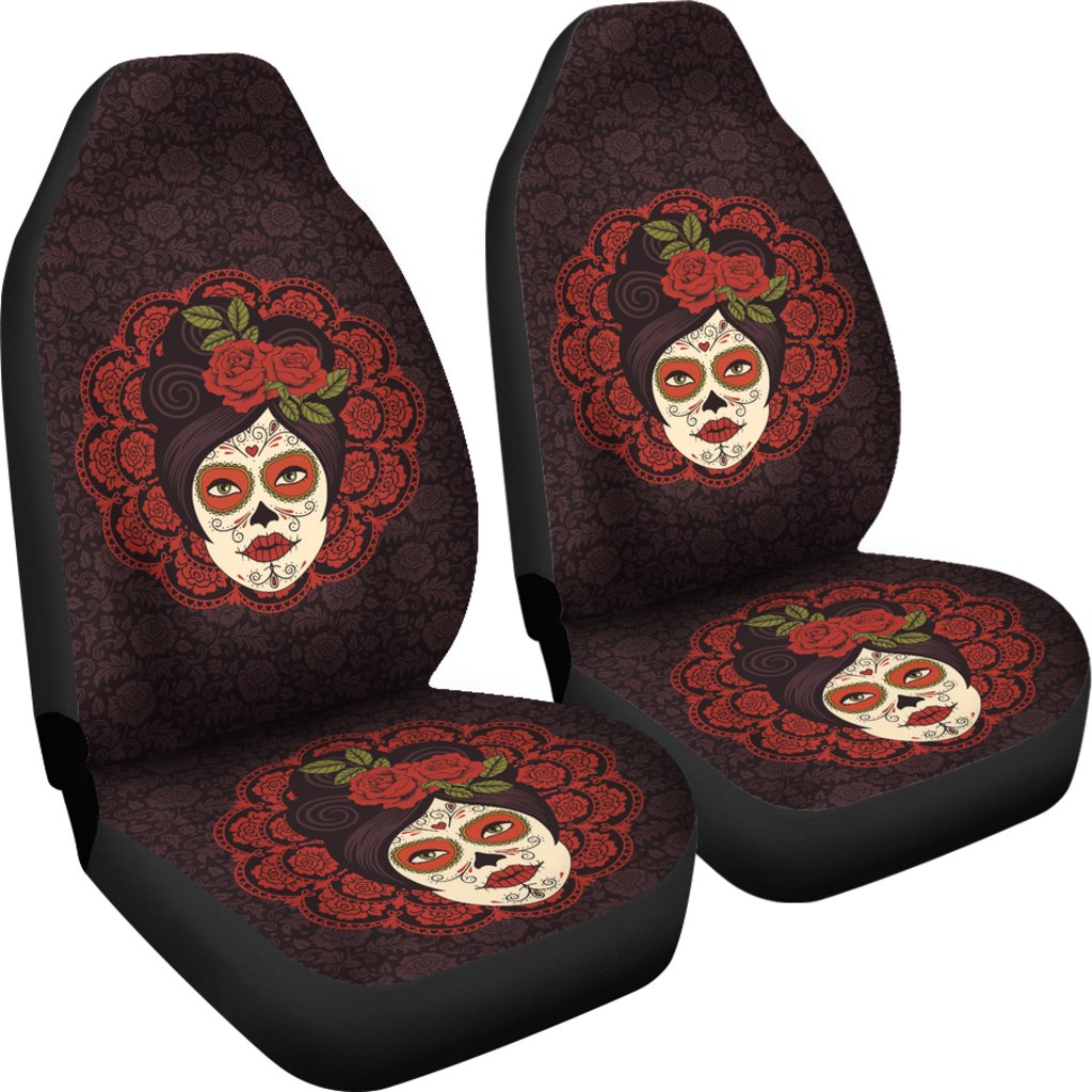Day Of The Dead Mexican Girl Universal Fit Car Seat Covers