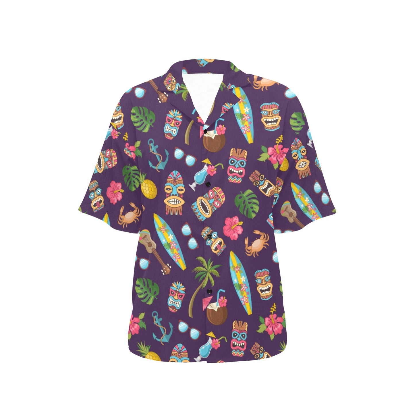 Hawaiian Themed Pattern Print Design H024 Women's Hawaiian Shirt