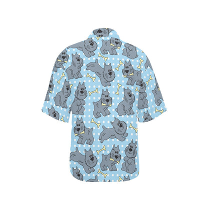 Schnauzers Pattern Print Design A02 Women's Hawaiian Shirt