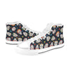 Sugar Skull Print Design LKS305 High Top Women's White Shoes