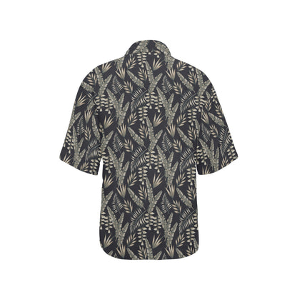 Banana Leaf Pattern Print Design 07 Women's Hawaiian Shirt