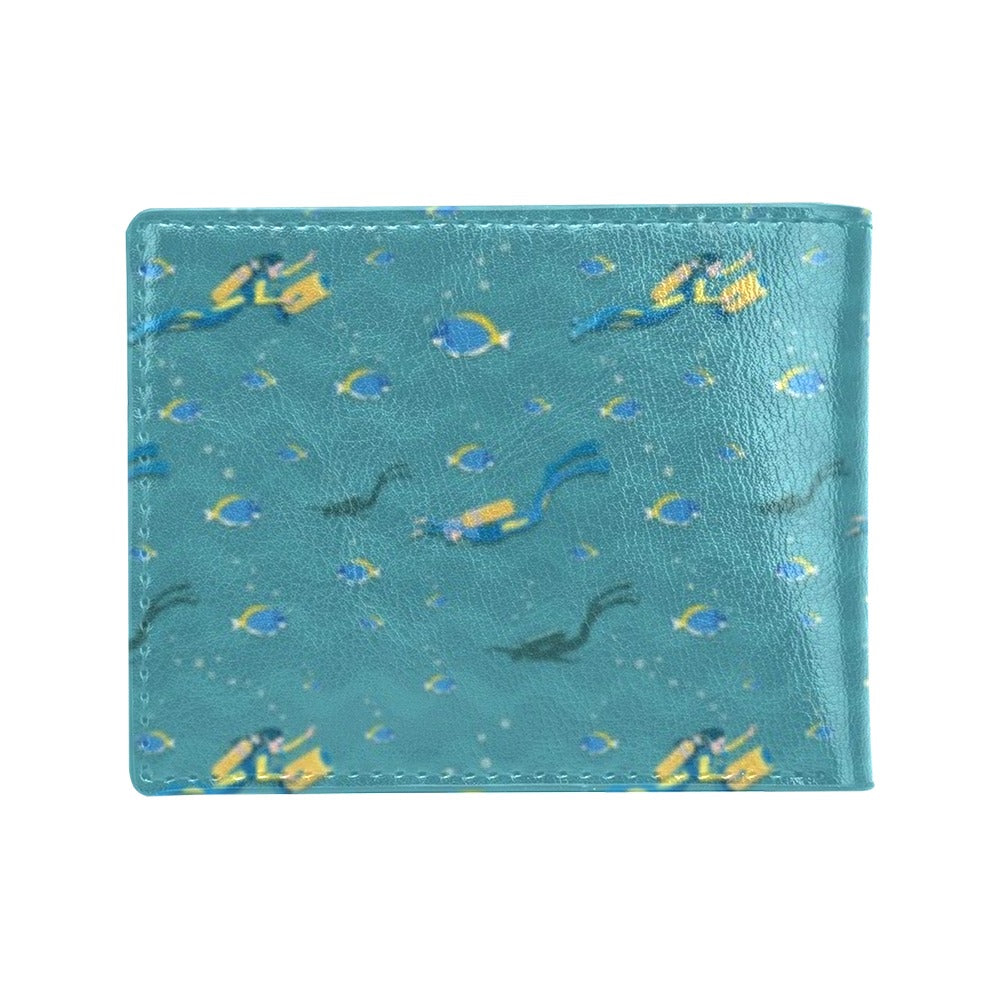 Scuba Driving Pattern Print Design LKS306 Men's ID Card Wallet