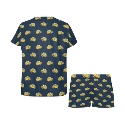 School Bus Print Design LKS304 Women's Short Pajama Set