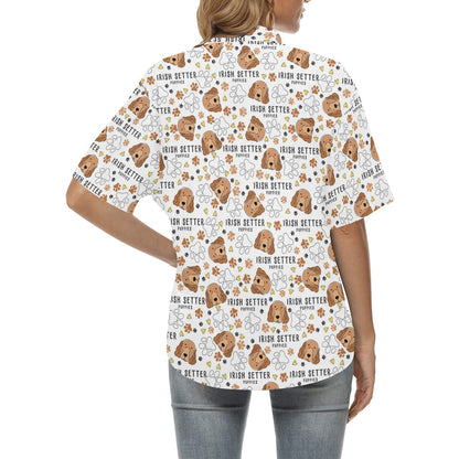 Setters Irish Print Design LKS301 Women's Hawaiian Shirt
