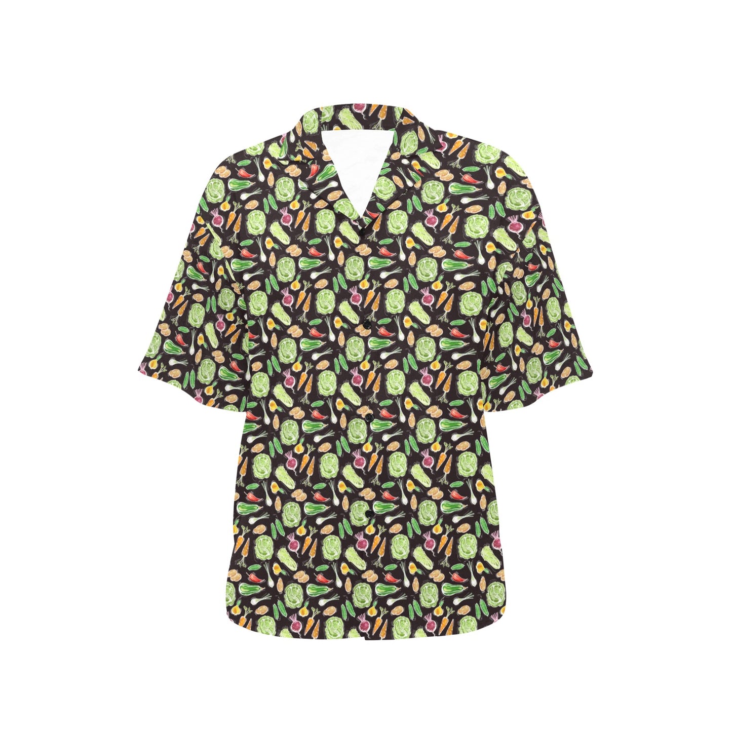 Vegan Draw Themed Design Print Women's Hawaiian Shirt