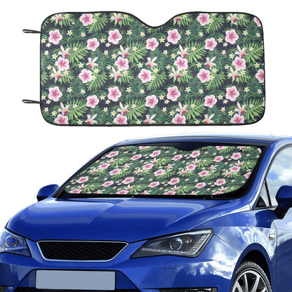 Hibiscus Tropical Print Design LKS309 Car front Windshield Sun Shade