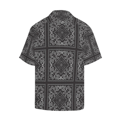 Bandana Black White Print Design LKS302 Men's Hawaiian Shirt