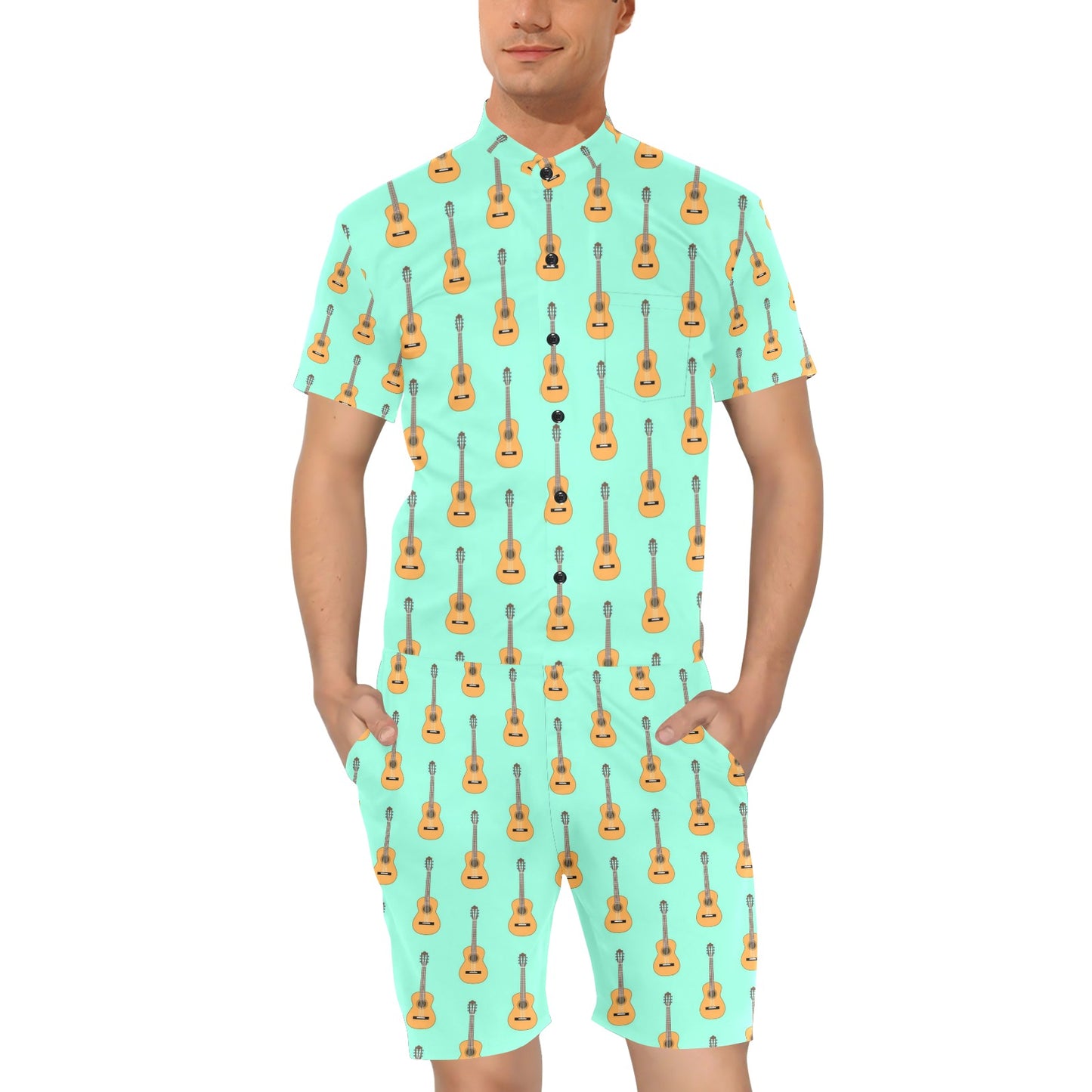 Acoustic Guitar Print Design LKS403 Men's Romper