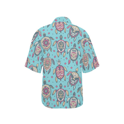 Sea Turtle Art Pattern Women's Hawaiian Shirt
