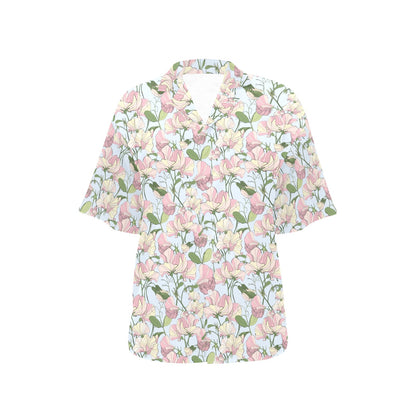Sweet Pea Print Design LKS304 Women's Hawaiian Shirt