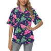 Monarch Butterfly Pattern Print Design 03 Women's Hawaiian Shirt