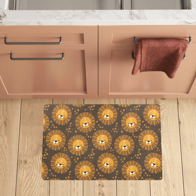 Lion Cartoon Pattern Print Design 01 Kitchen Mat