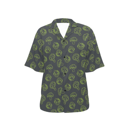Broccoli Pattern Print Design 01 Women's Hawaiian Shirt
