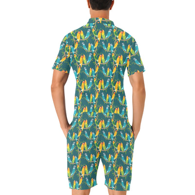 Lovebird Pattern Print Design 02 Men's Romper