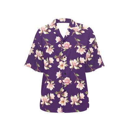Magnolia Pattern Print Design MAG02 Women's Hawaiian Shirt