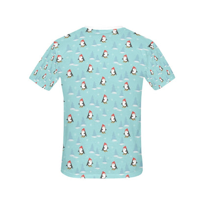 Ski Penguin Print Design LKS304 Women's  T-shirt