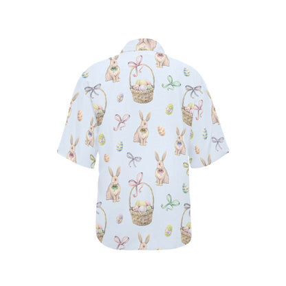 Rabbit Easter Eggs Pattern Print Design 03 Women's Hawaiian Shirt