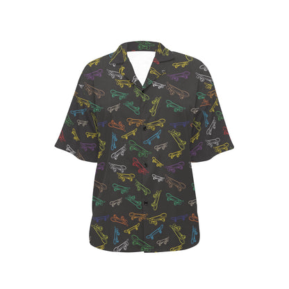 Skateboard Print Design LKS301 Women's Hawaiian Shirt