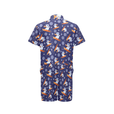 Snowboard Bear Print Design LKS305 Men's Romper