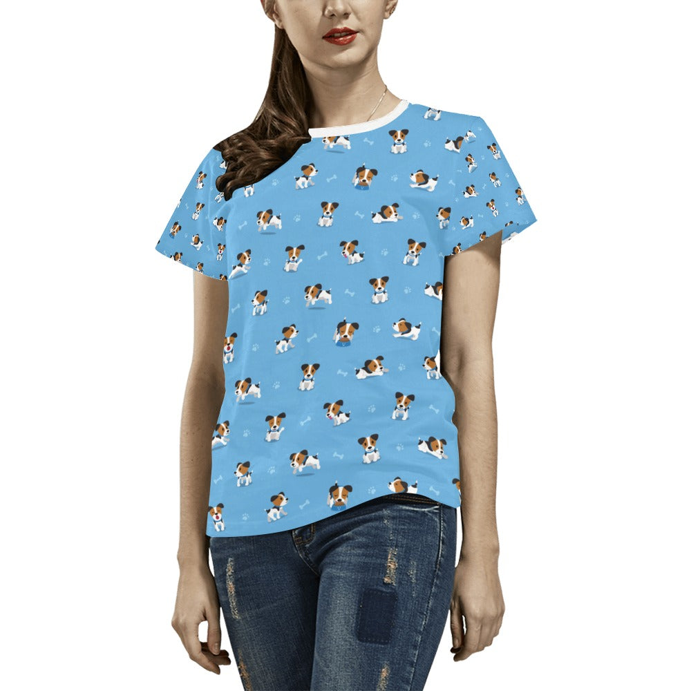 Russell Terriers Print Design LKS3010 Women's  T-shirt