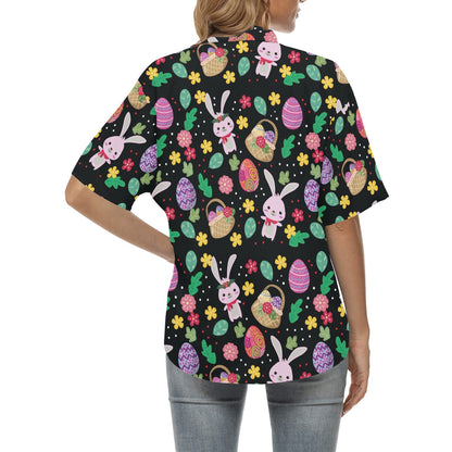 Easter Eggs Pattern Print Design RB05 Women's Hawaiian Shirt