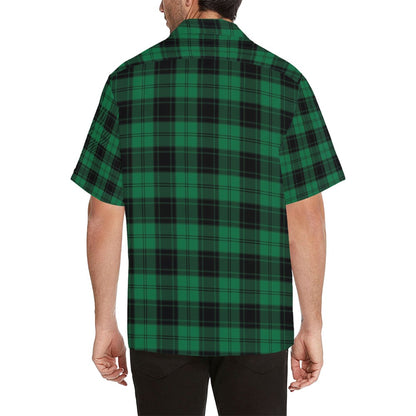 Tartan Green Print Design LKS302 Men's Hawaiian Shirt
