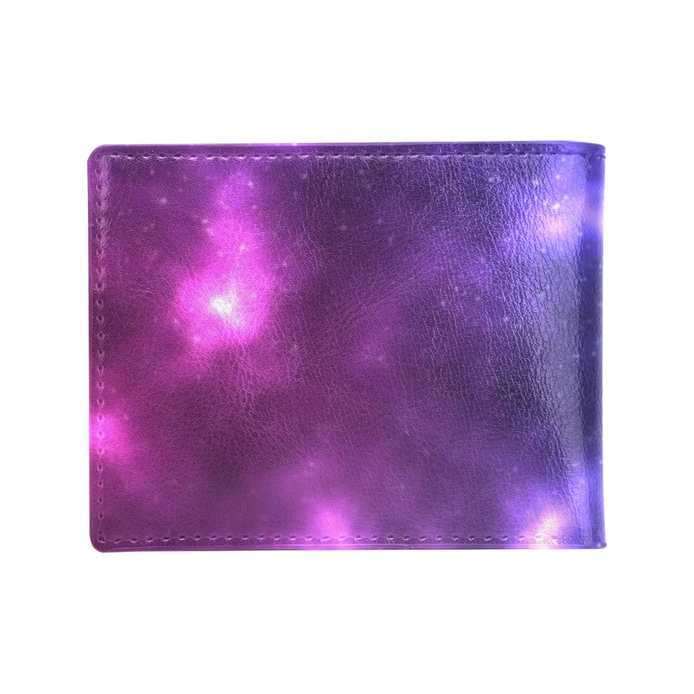Celestial Purple Blue Galaxy Men's ID Card Wallet