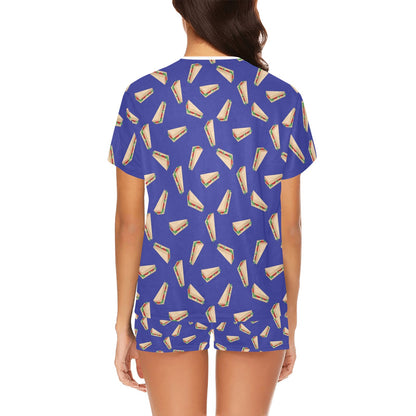 Sandwich Print Design LKS303 Women's Short Pajama Set
