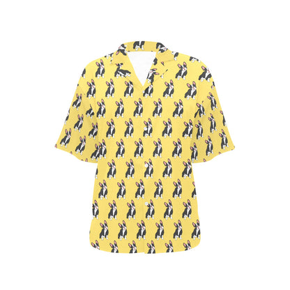 Boston Terrier Pattern Print Design 06 Women's Hawaiian Shirt
