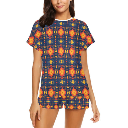 Southwest Pattern Print Design LKS307 Women's Short Pajama Set