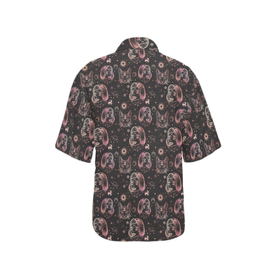 Third Eye Girl Cat Print Design LKS305 Women's Hawaiian Shirt