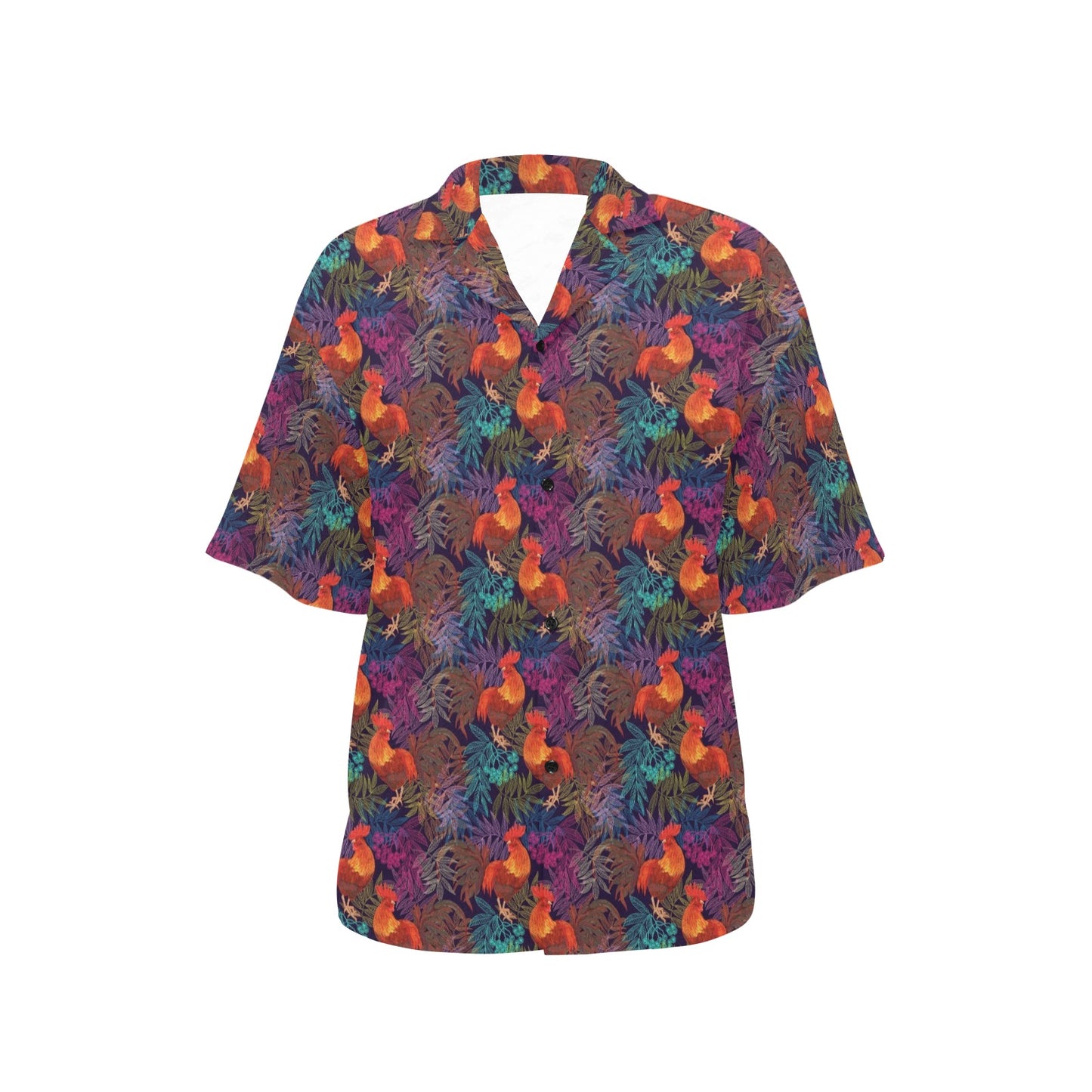 Rooster Print Style Women's Hawaiian Shirt