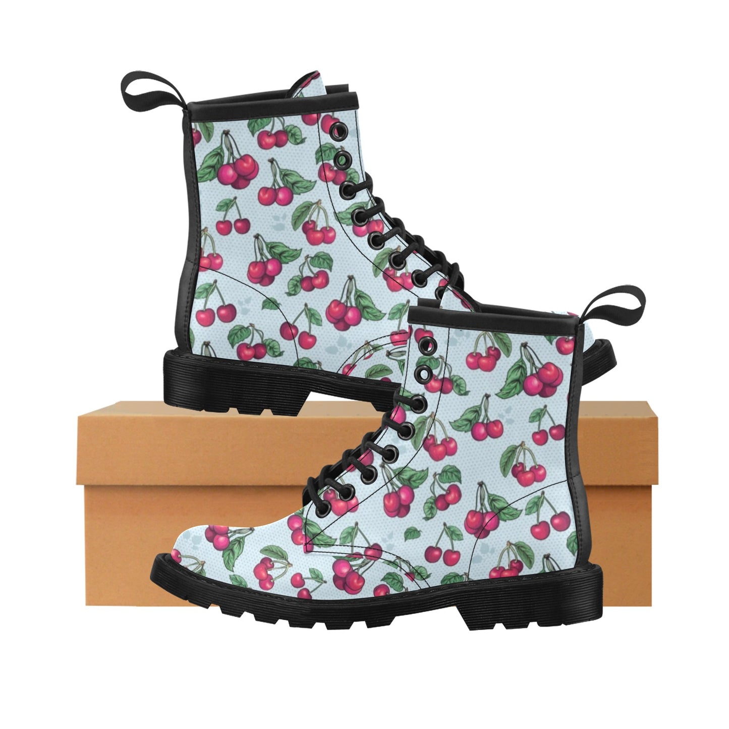 Cherry Pattern Print Design CH01 Women's Boots