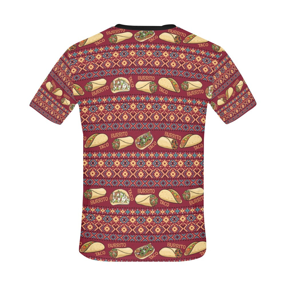 Burrito Taco Print Design LKS302 Men's All Over Print T-shirt