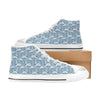 Wave Print Design LKS306 High Top Women's White Shoes