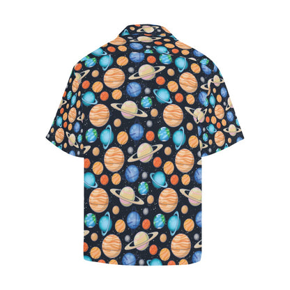 Planet Colorful Print Design LKS301 Men's Hawaiian Shirt