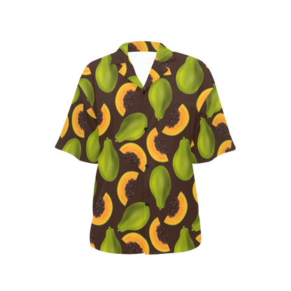Papaya Pattern Print Design PP04 Women's Hawaiian Shirt