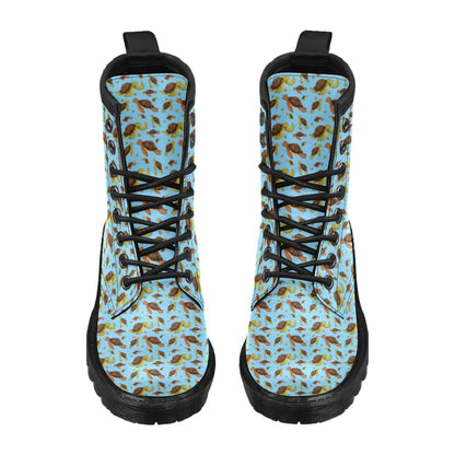 Hello Sea Turtle Print Pattern Women's Boots